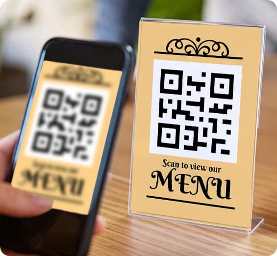 Digital menu on a slate-style display
